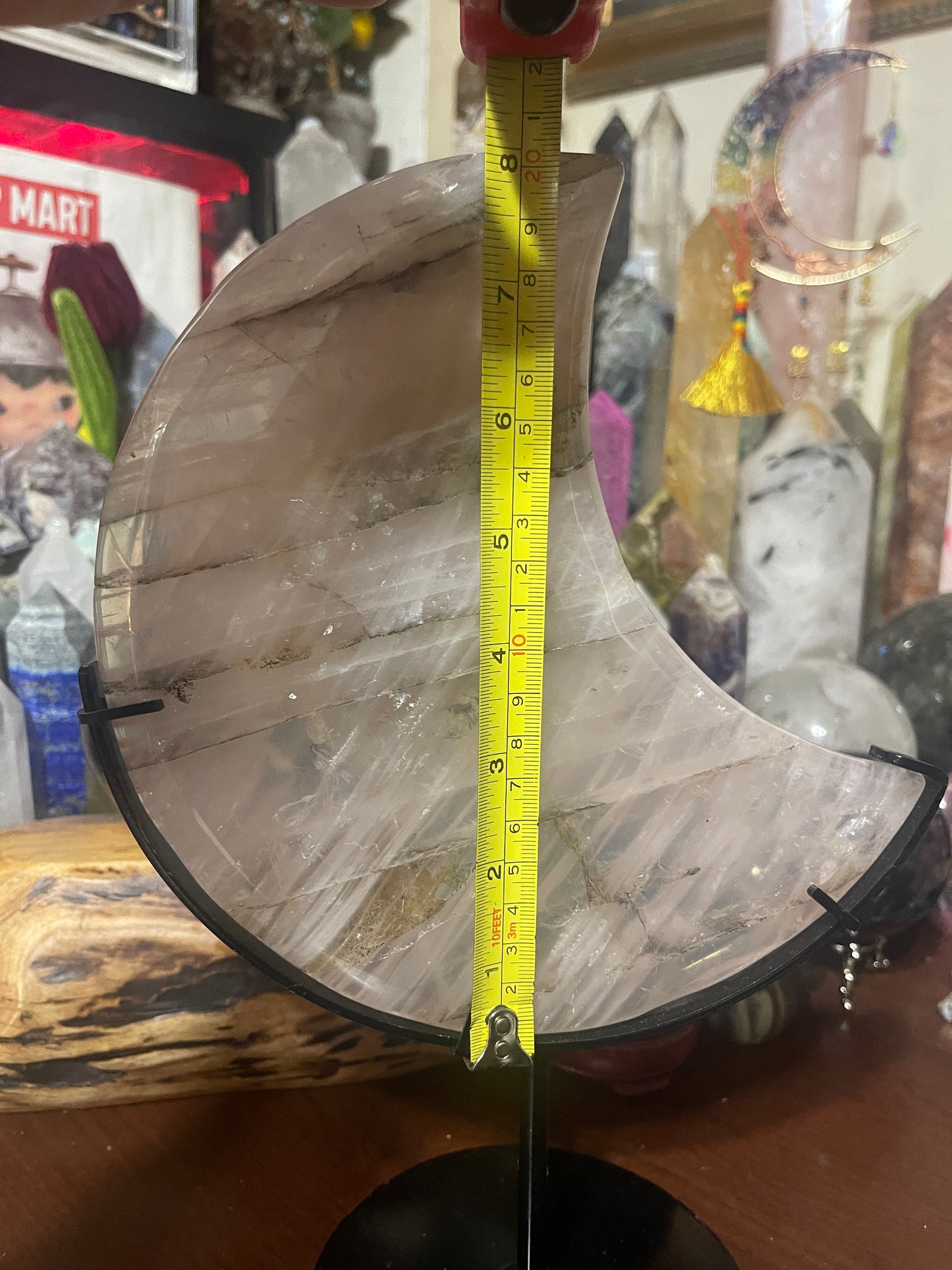 Rose Quartz Crystal Moon