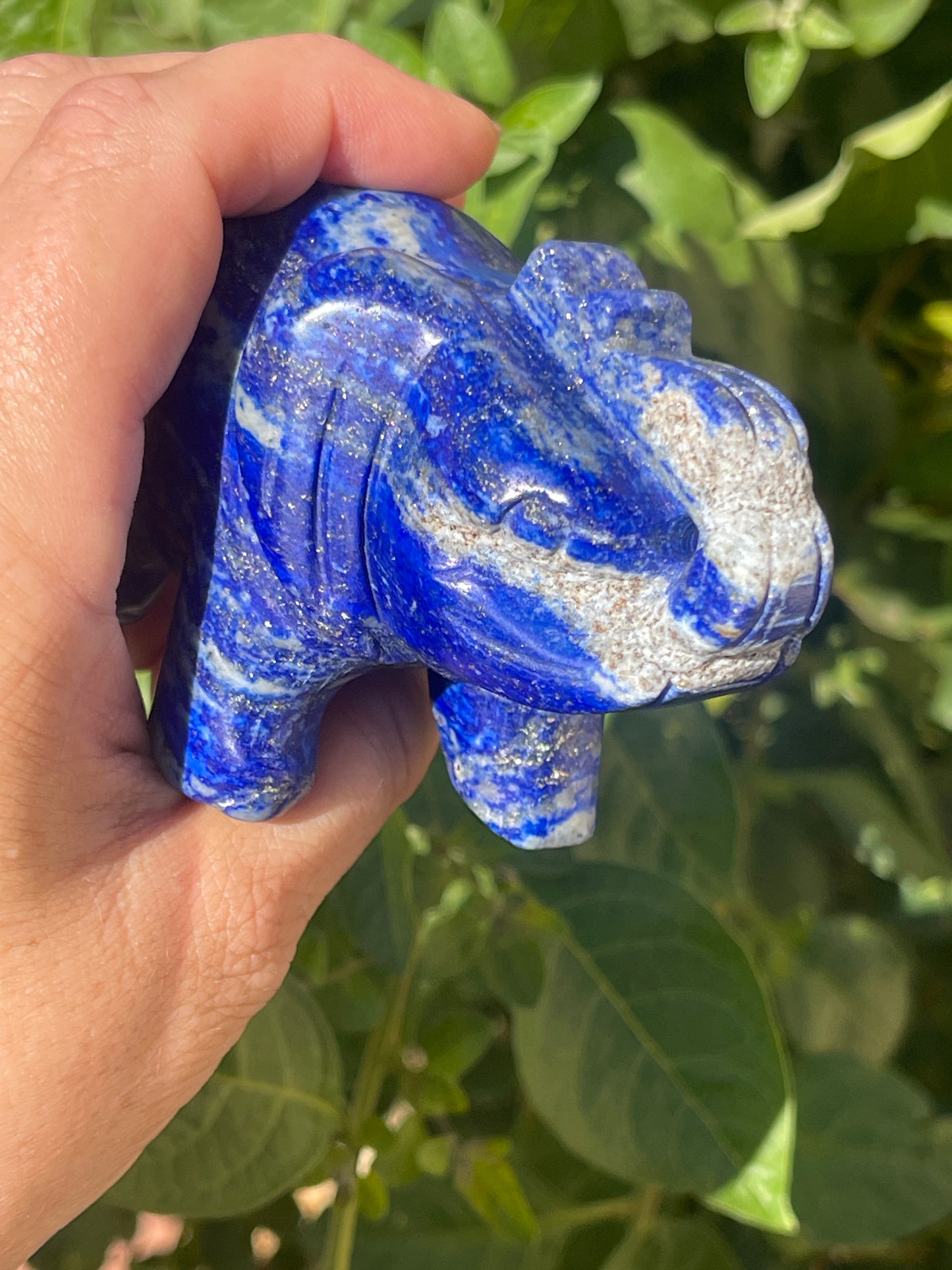 Lapis Lazuli Elephant Crystal Carving