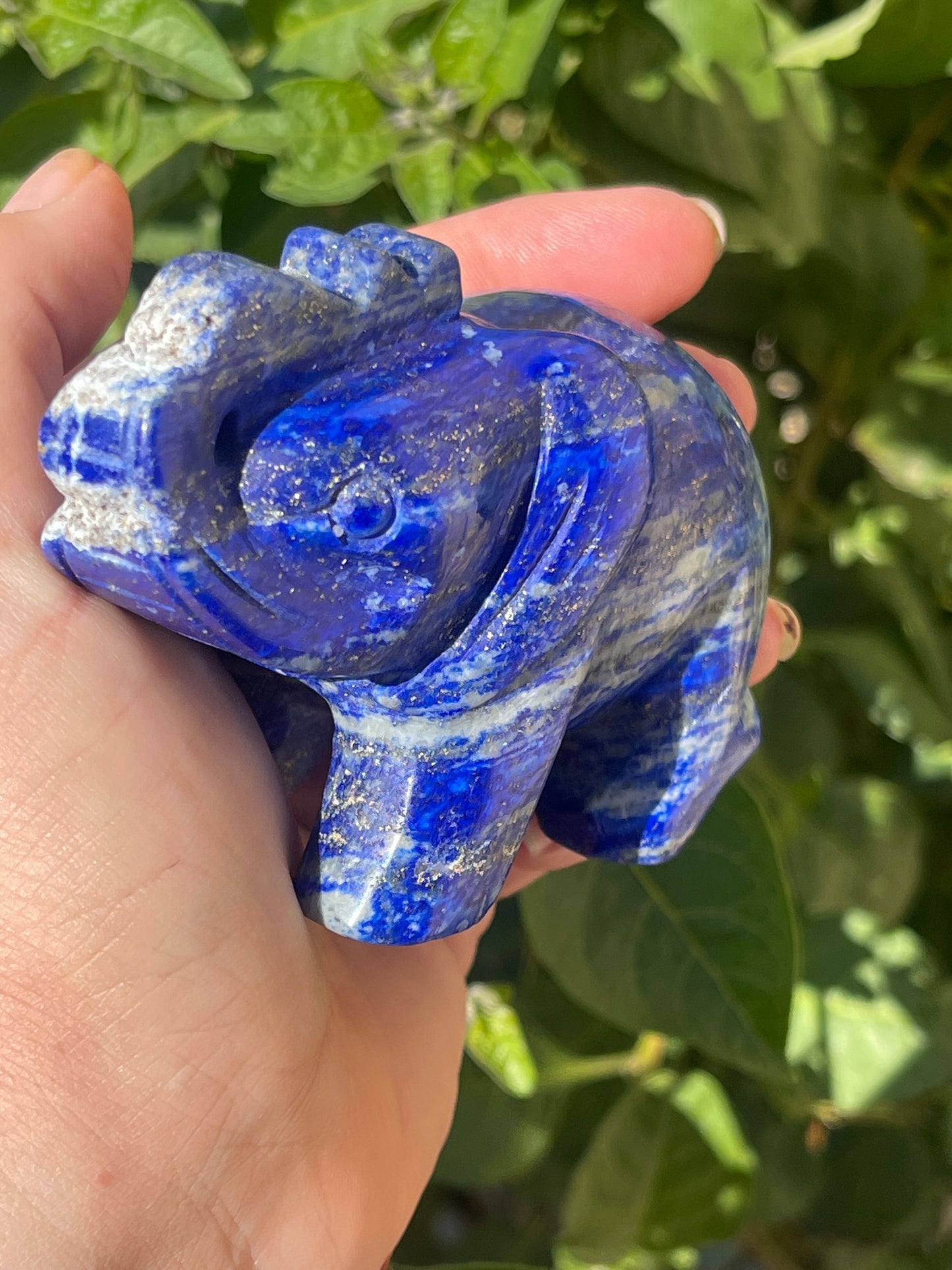 Lapis Lazuli Elephant Crystal Carving