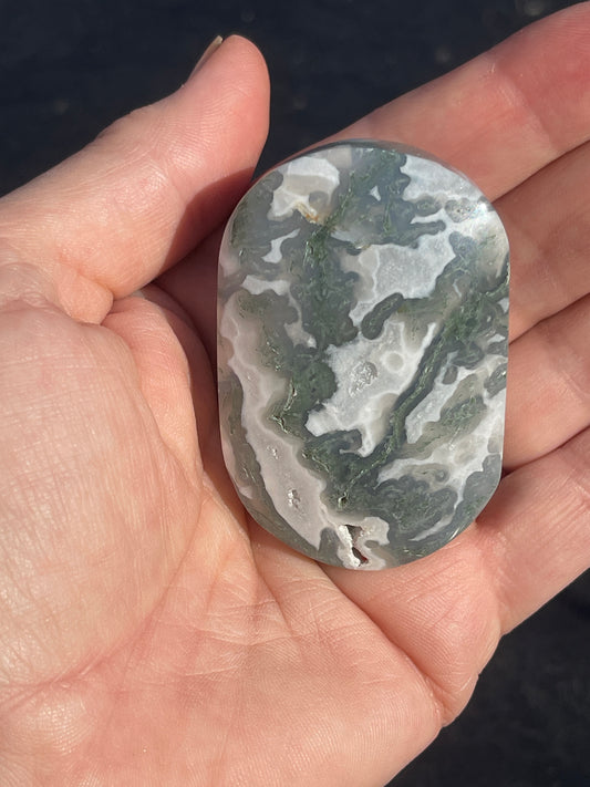 Moss Agate Palm Stone
