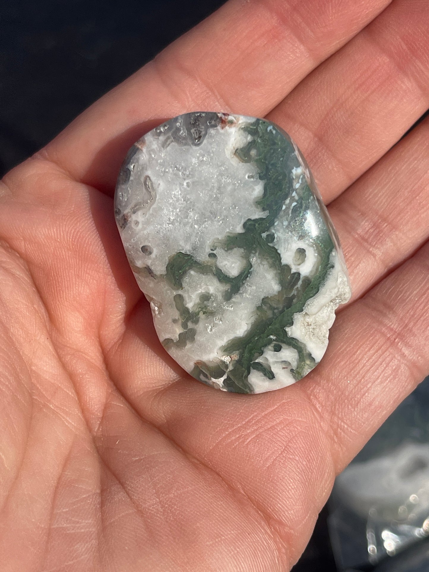Moss Agate Palm Stone