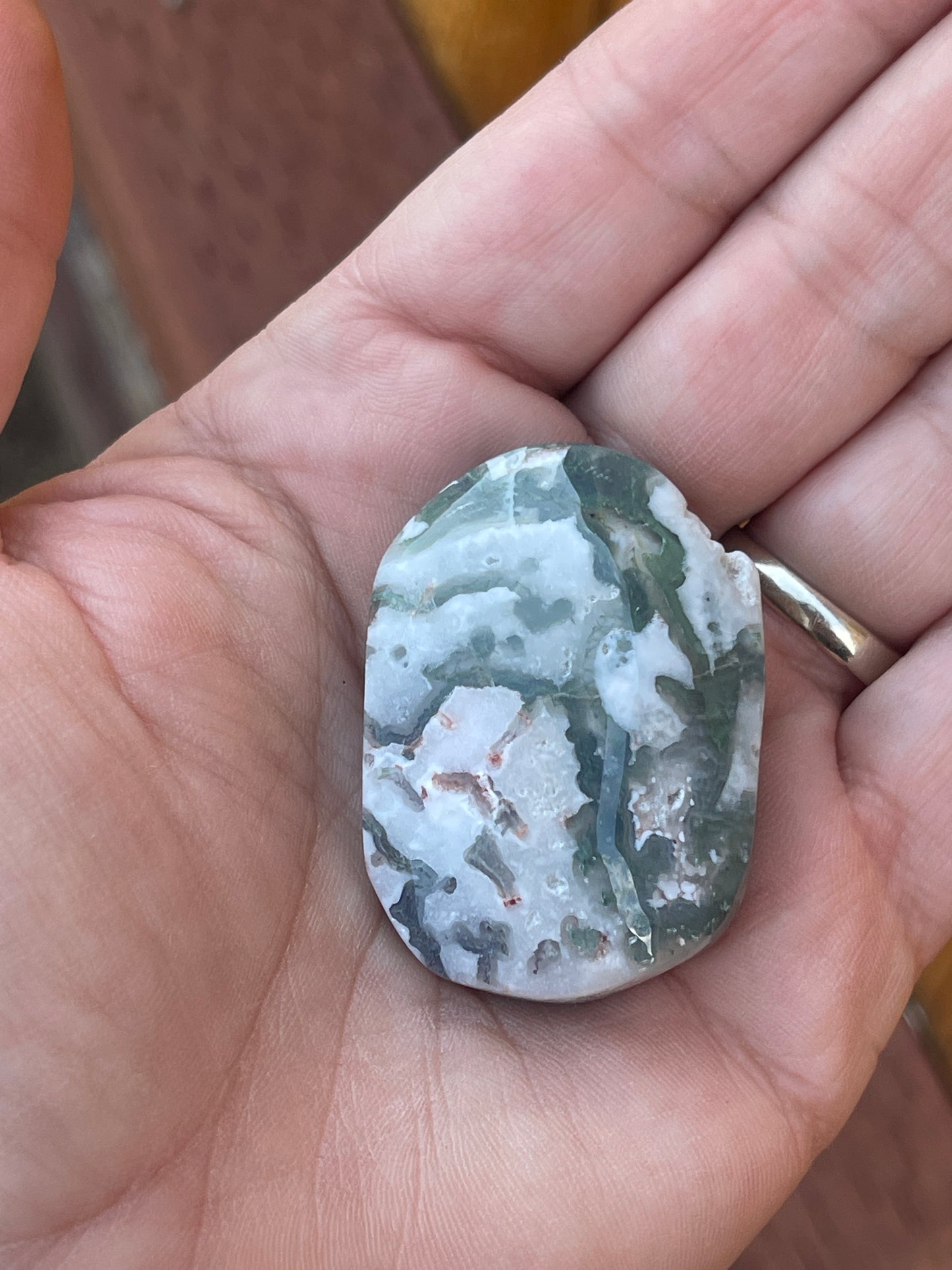 Moss Agate Palm Stone