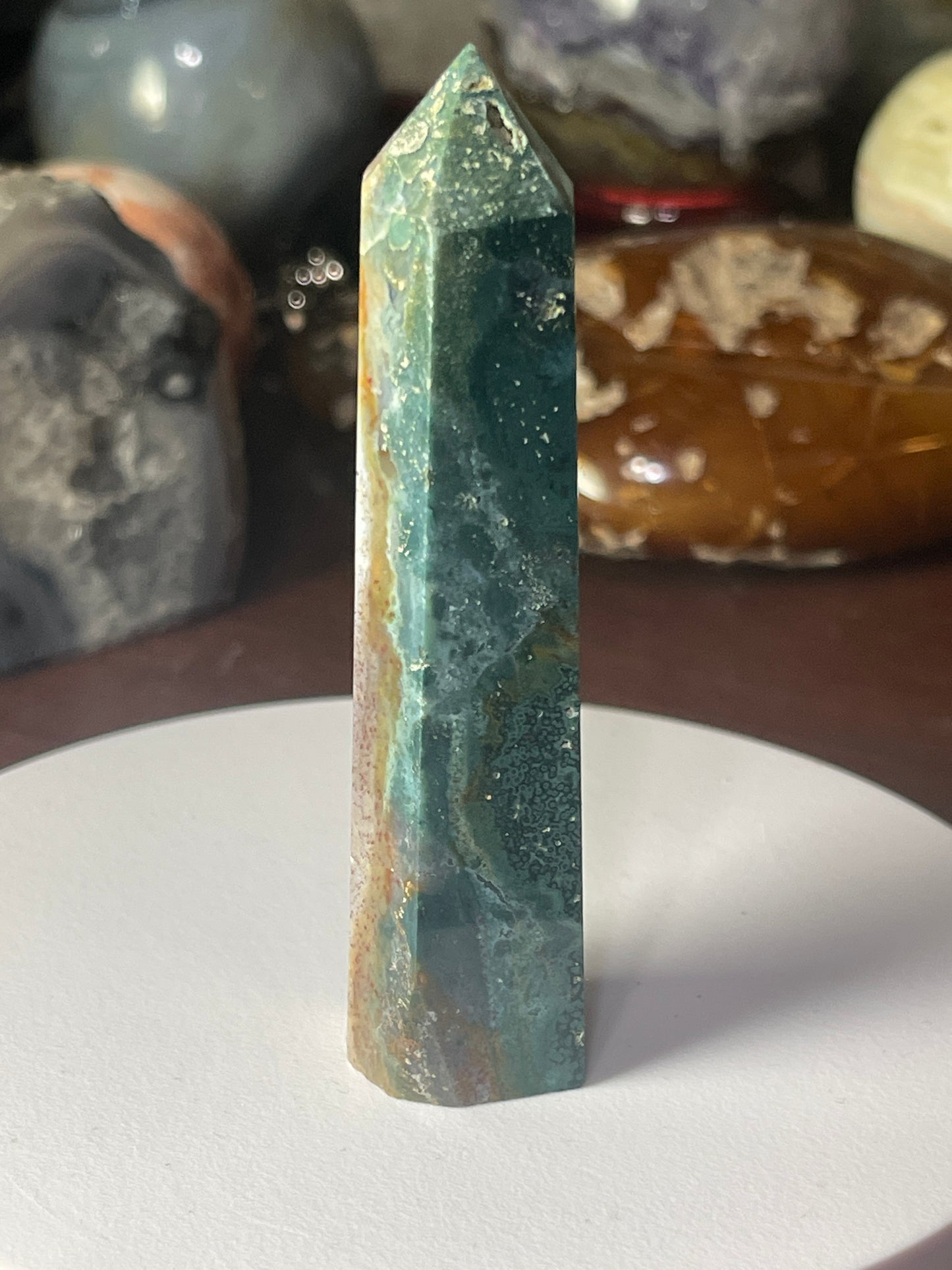 Ocean Jasper & Moss Agate Tower