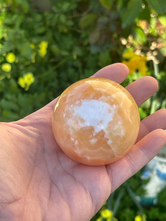 Honey Calcite Sphere