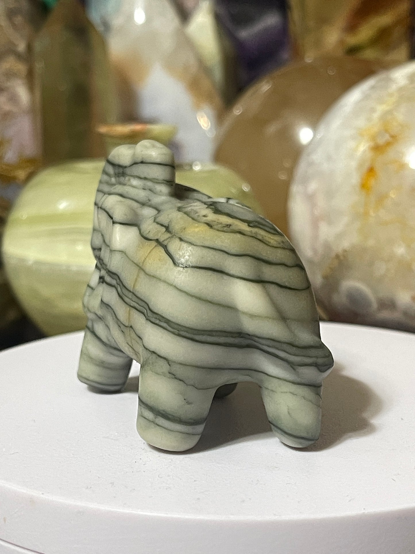 Green Zebra Jasper Elephant
