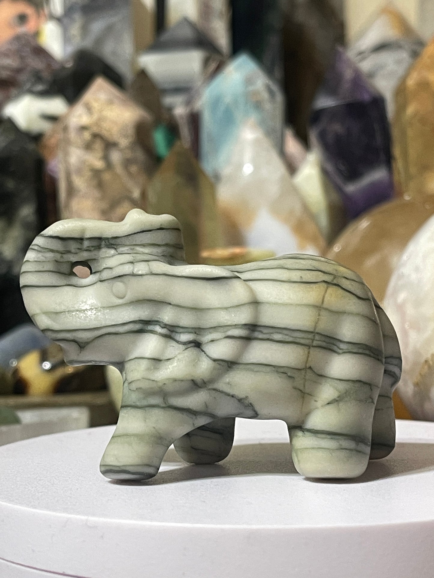 Green Zebra Jasper Elephant