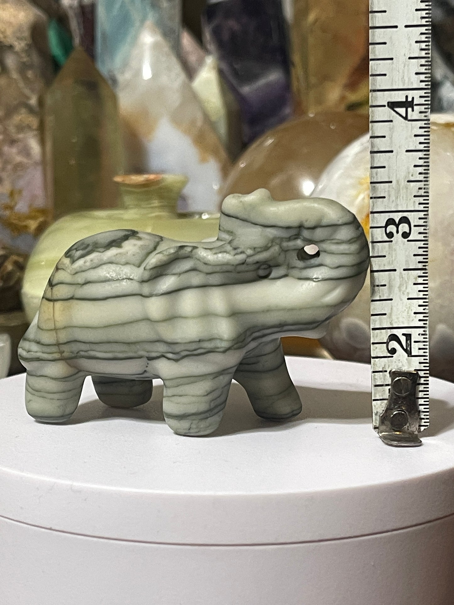 Green Zebra Jasper Elephant