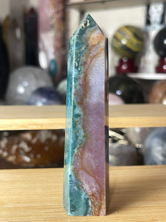 Ocean Jasper & Moss Agate Tower