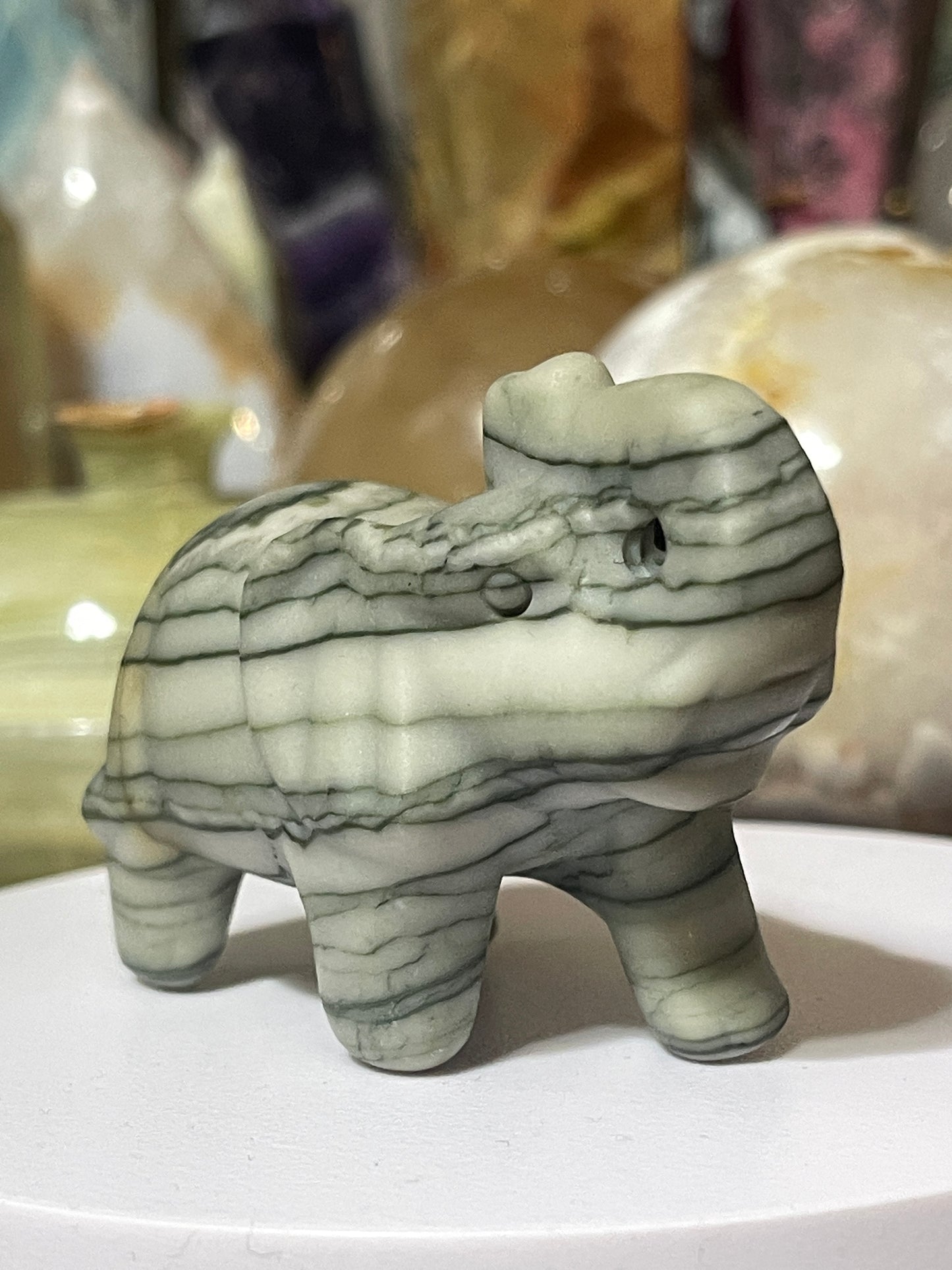 Green Zebra Jasper Elephant
