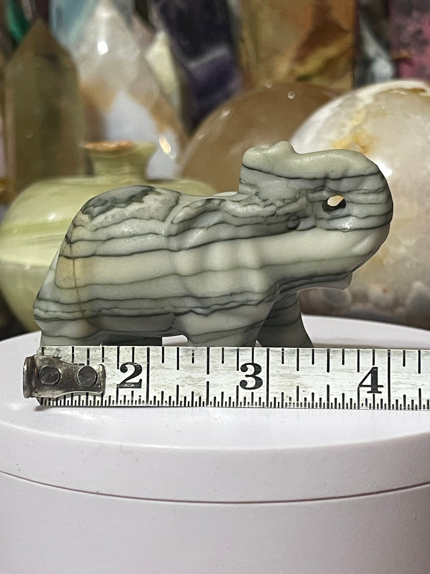 Green Zebra Jasper Elephant