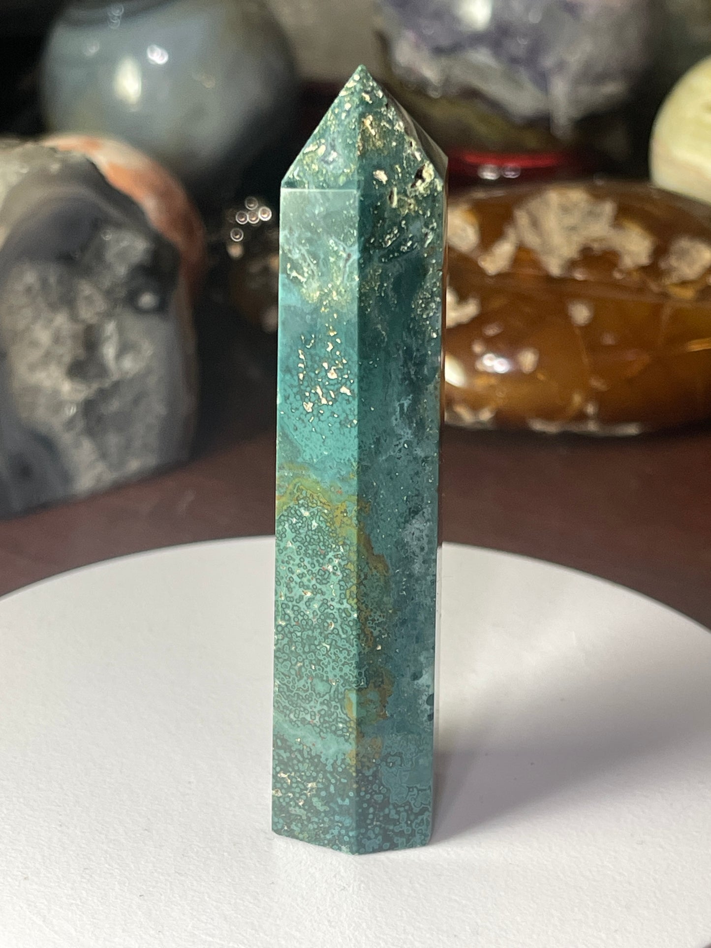 Ocean Jasper & Moss Agate Tower