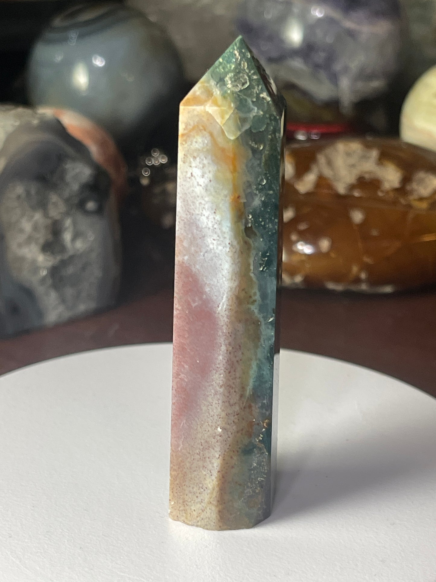 Ocean Jasper & Moss Agate Tower