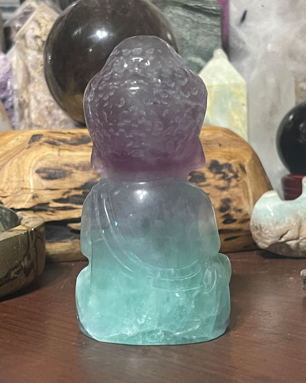 Fluorite Buddha Crystal Carving