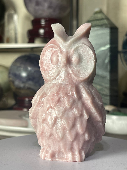 Pink Opal Quartz Owl