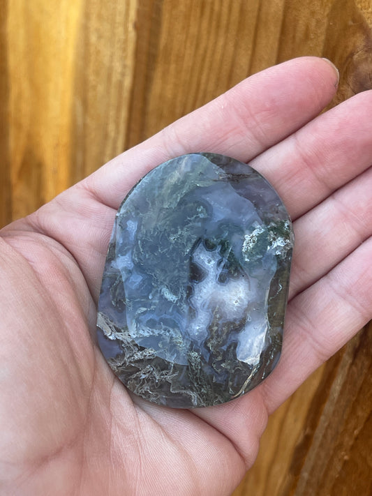 Moss Agate Palm Stone
