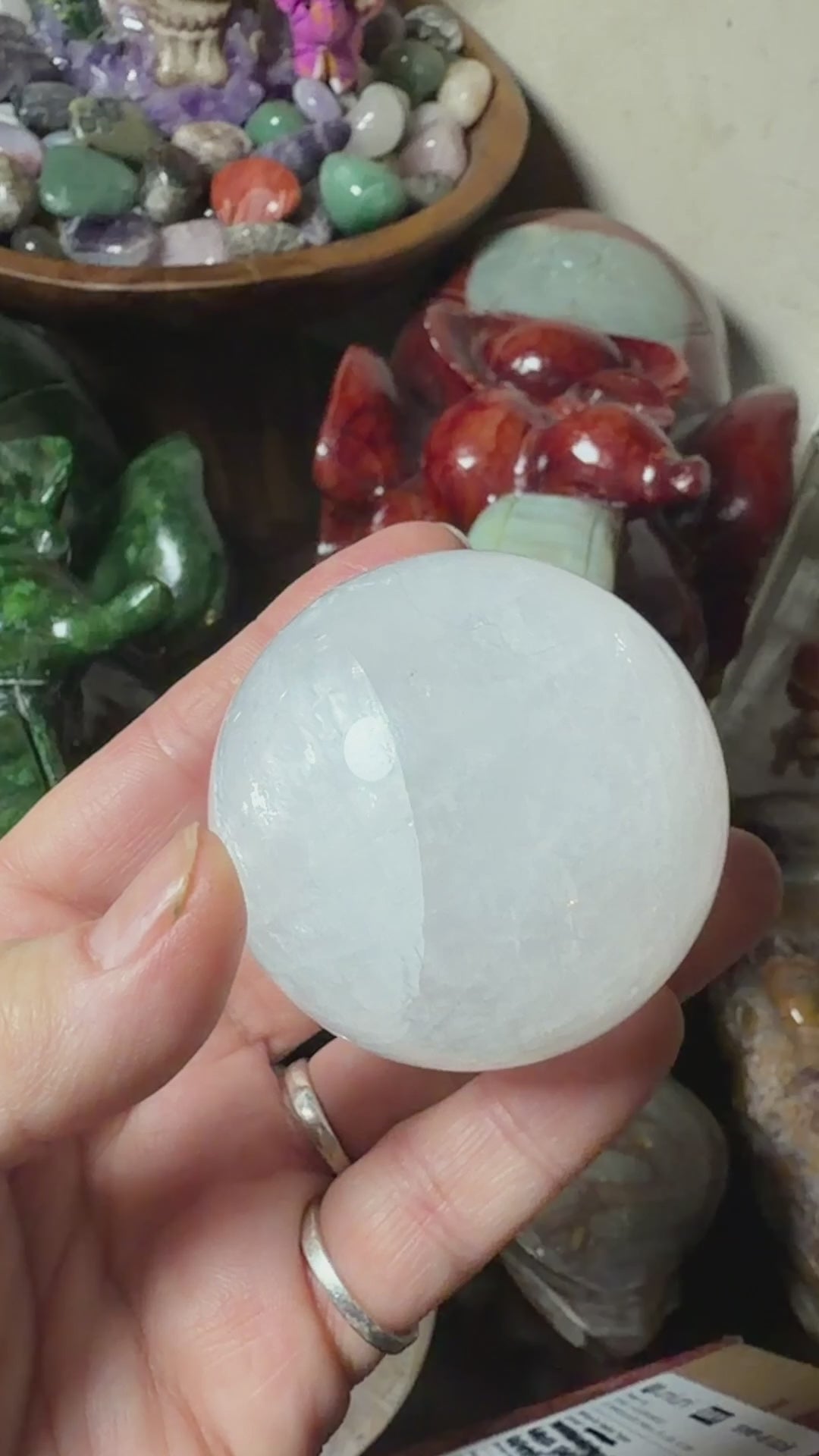 Ice Calcite sphere 222g polished crystal sphere